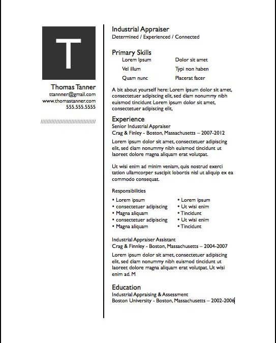 Free Resume Templates For Mac Os X